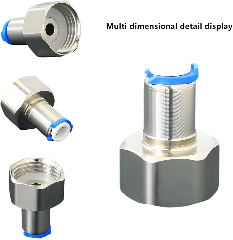 AimatRun 1/2" Female Thread to 1/4" Push-to-Connect Tube Stainless Steel (SS) Quick Connector, suitable for reverse osmosis (RO) water purifiers and beverage dispenser fitting adapters. - Image 2